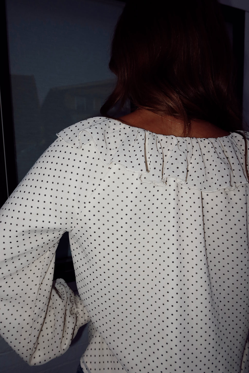 Cherie Polka Dot Ruffle Top