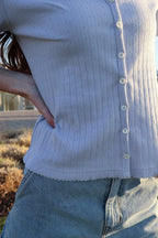 Leslie Pointelle V-Neck Tee