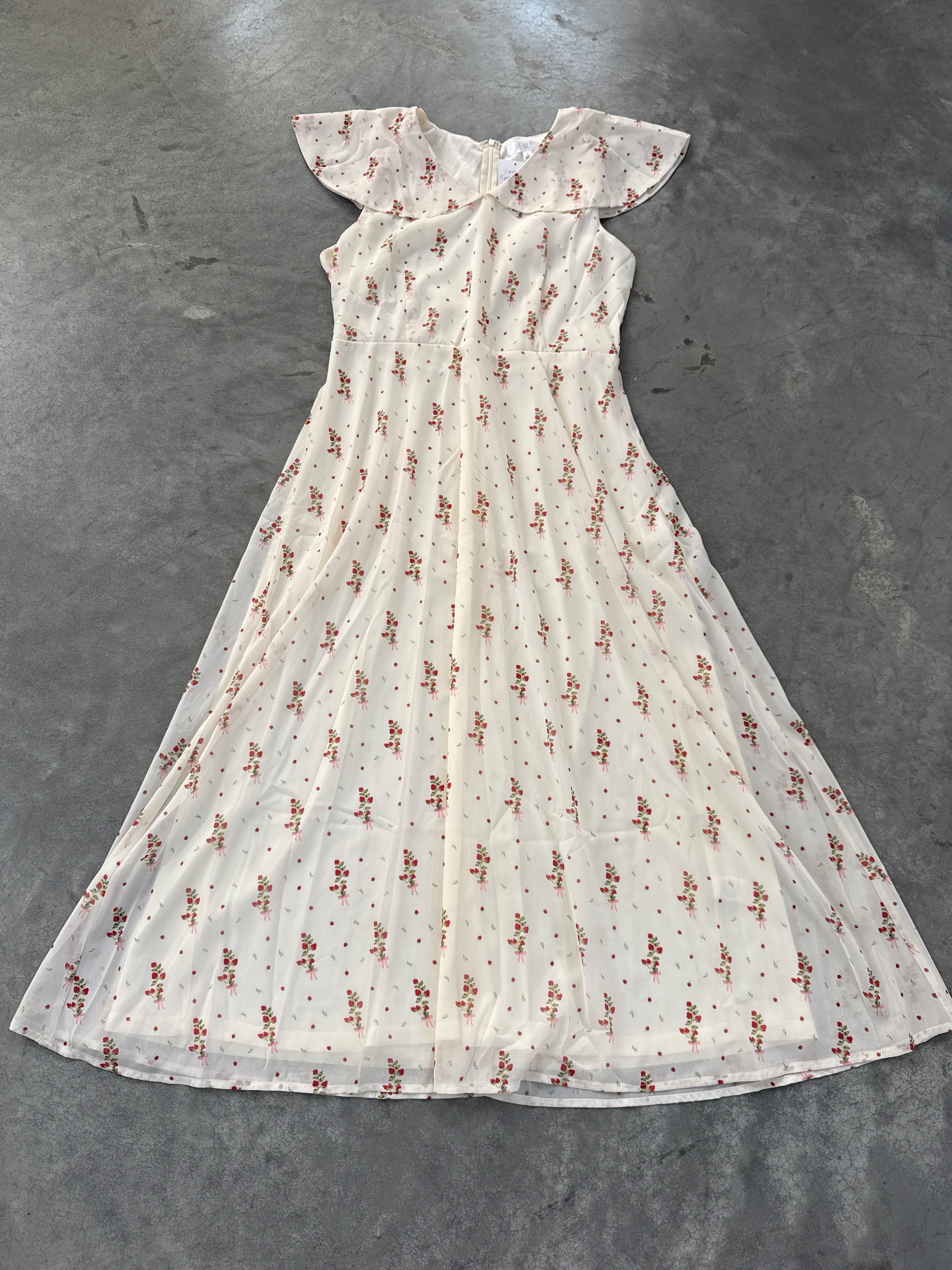 FINAL SALE - FLAWED Strawberry Lane Dress - Large
