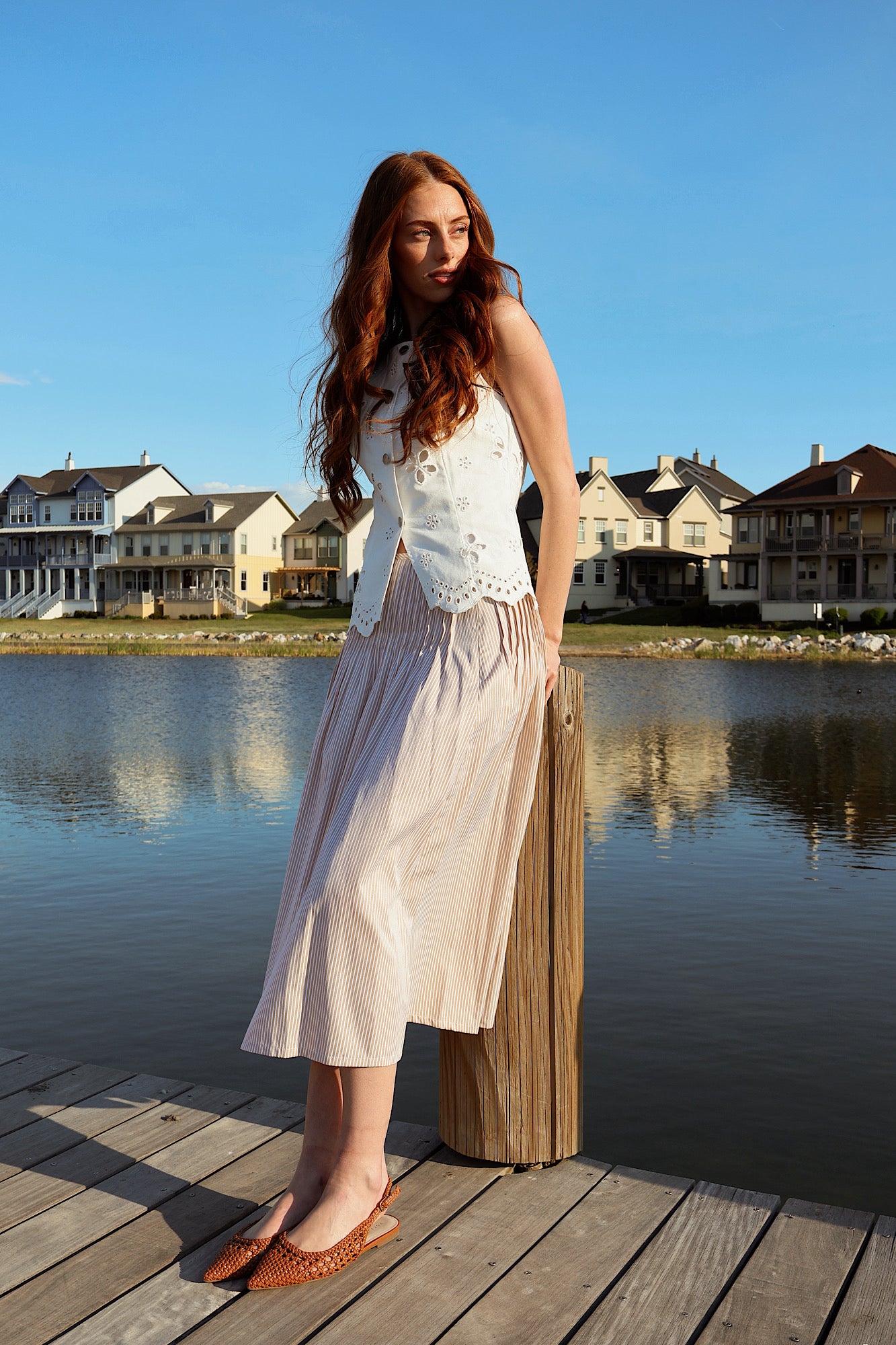 Ella Pinstripe Skirt Secondary image