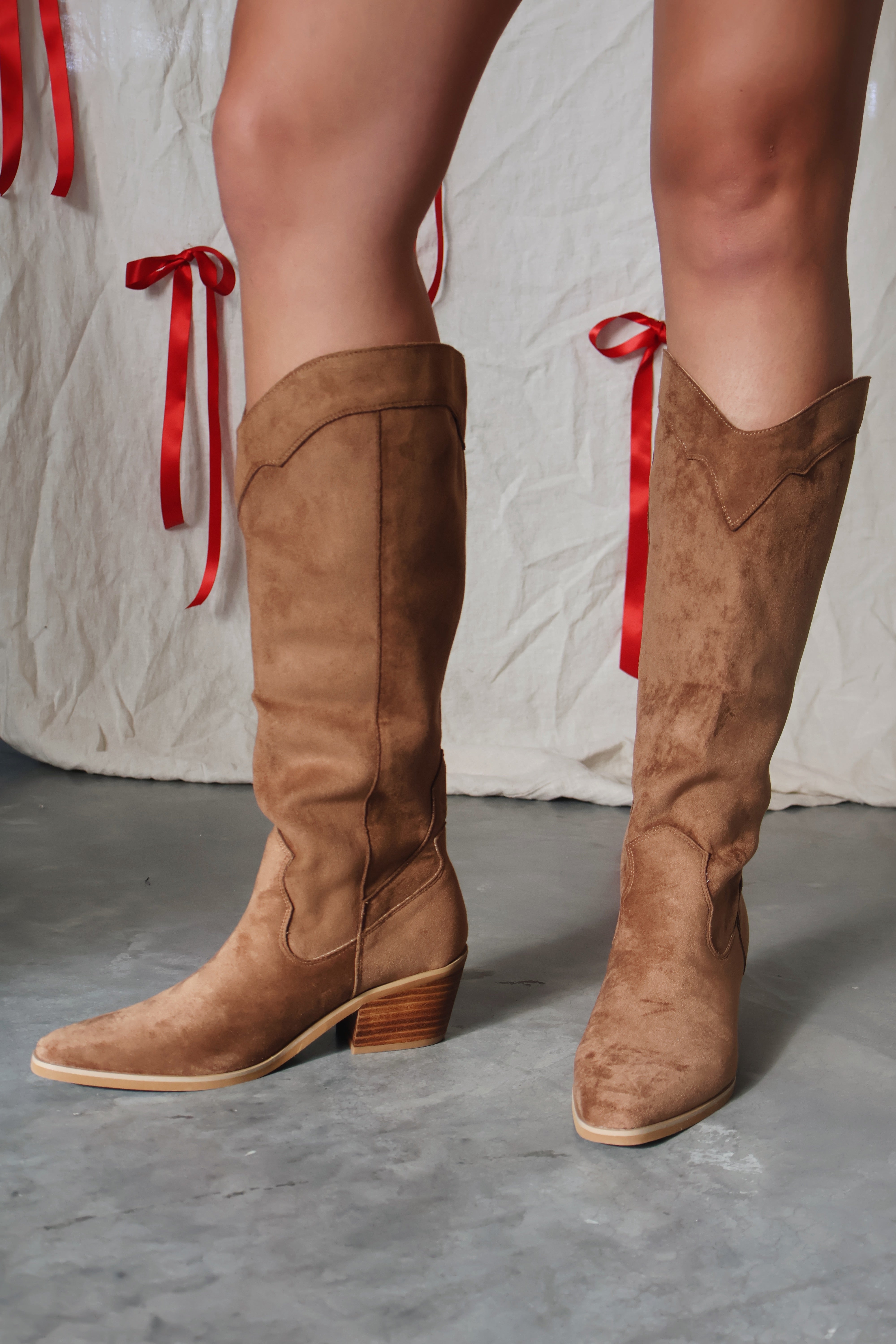 Juliette Suede Boots in Brown Main image
