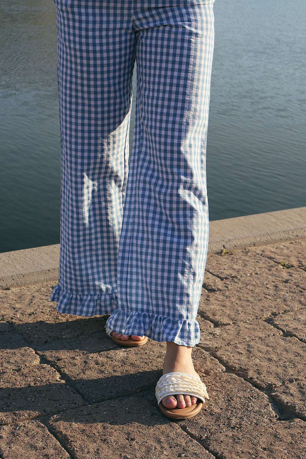 Saltwater Gingham Ruffle Pants
