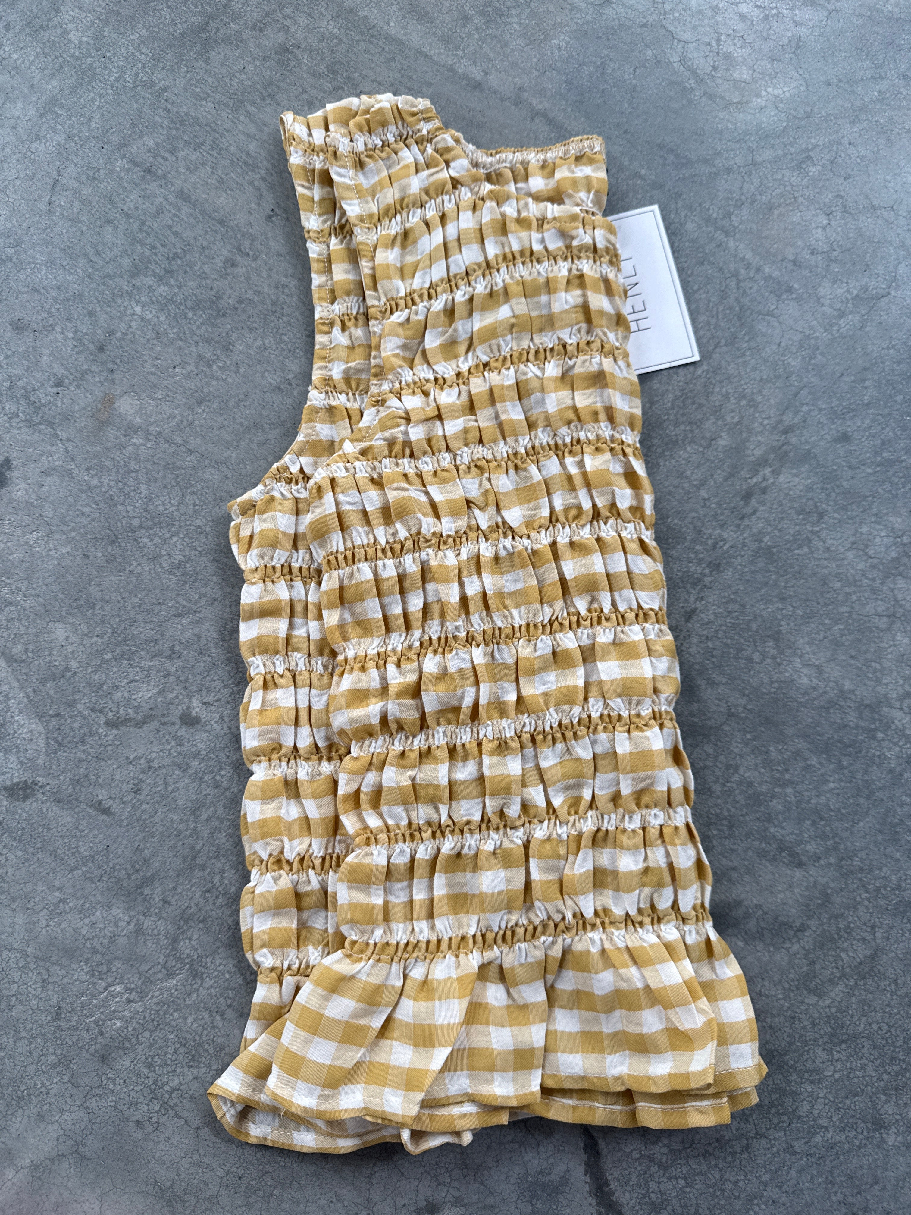 FINAL SALE - FLAWED Savannah Gingham Top in Yellow - Small