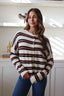 FINAL SALE - Piper Cardigan in Ivory Multi Stripe