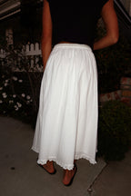 Hattie Cotton Apron Skirt in Ivory