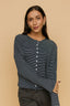 Elsie Pinstripe Top in Navy