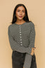 Elsie Pinstripe Top in Charcoal