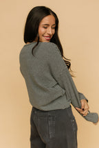 Elsie Pinstripe Top in Charcoal