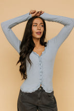 Emmie Lace Top In Light Blue