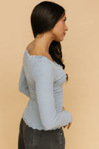 Emmie Lace Top In Light Blue