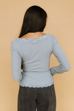 Emmie Lace Top In Light Blue