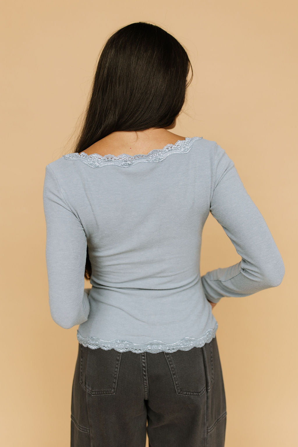 Emmie Lace Top In Light Blue