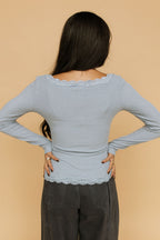 Emmie Lace Top In Light Blue