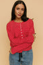 Elsie Pinstripe Top in Red