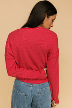 Elsie Pinstripe Top in Red