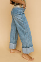 Boston Cuffed Blue Jeans