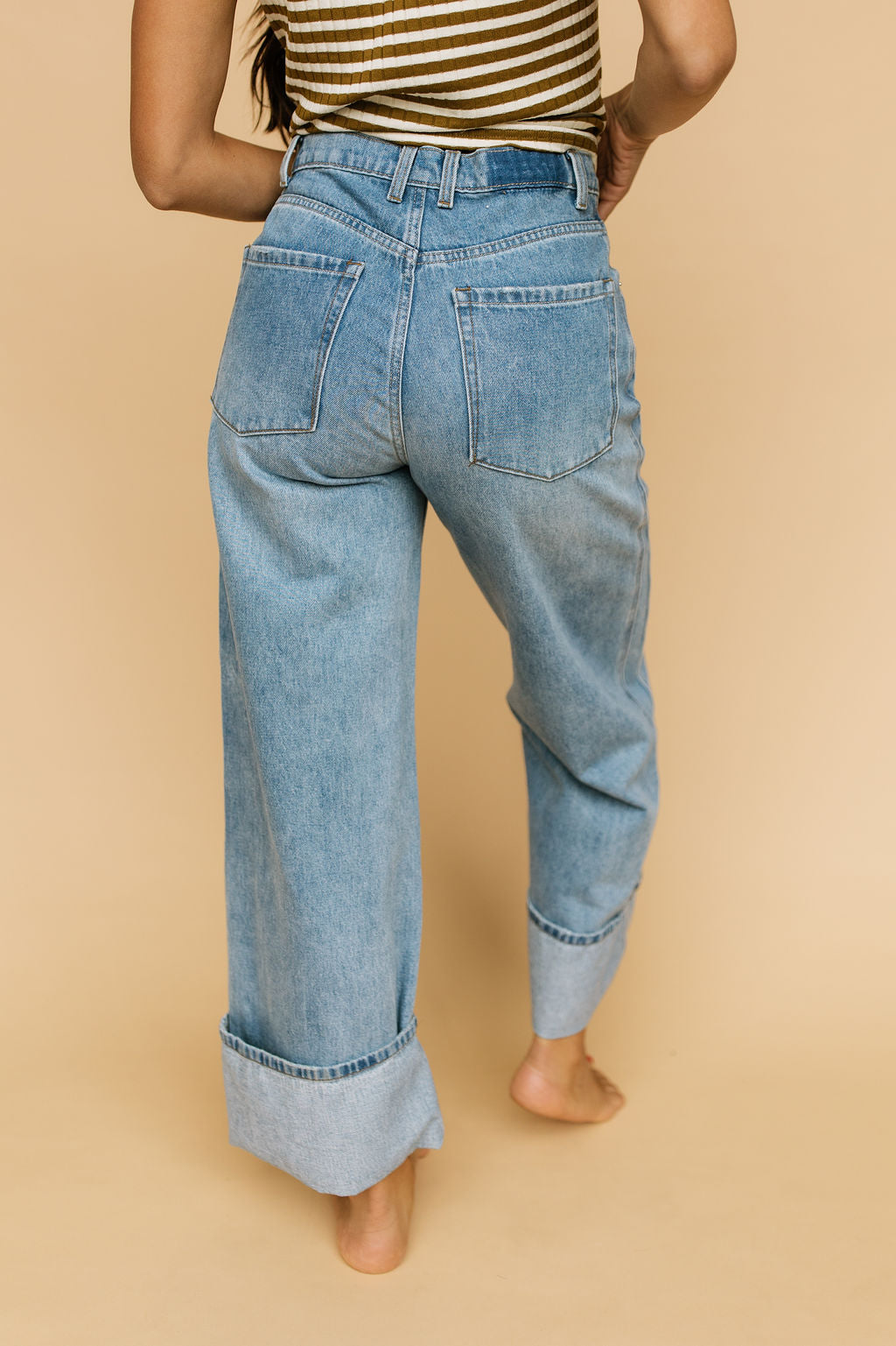 Boston Cuffed Blue Jeans