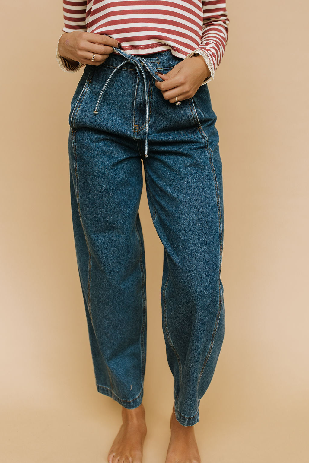 Collins Barrel Jeans in Dark Wash Main image