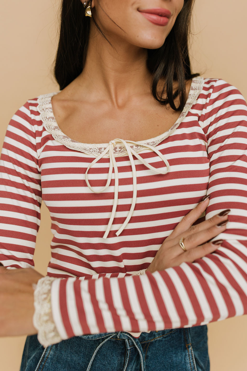 FINAL SALE - Sailor Stripe Long Sleeve in Red