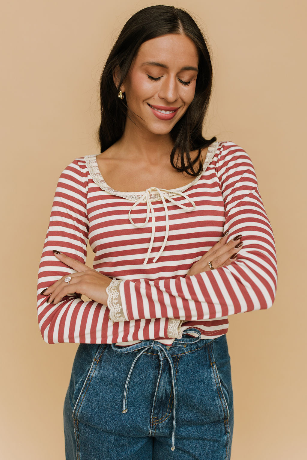 FINAL SALE - Sailor Stripe Long Sleeve in Red