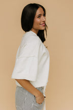 Shari Cropped Sweater in Ivory