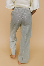 Hollis Stripe Pants in Black