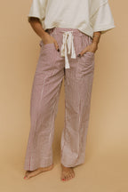 Hollis Stripe Pants in Red