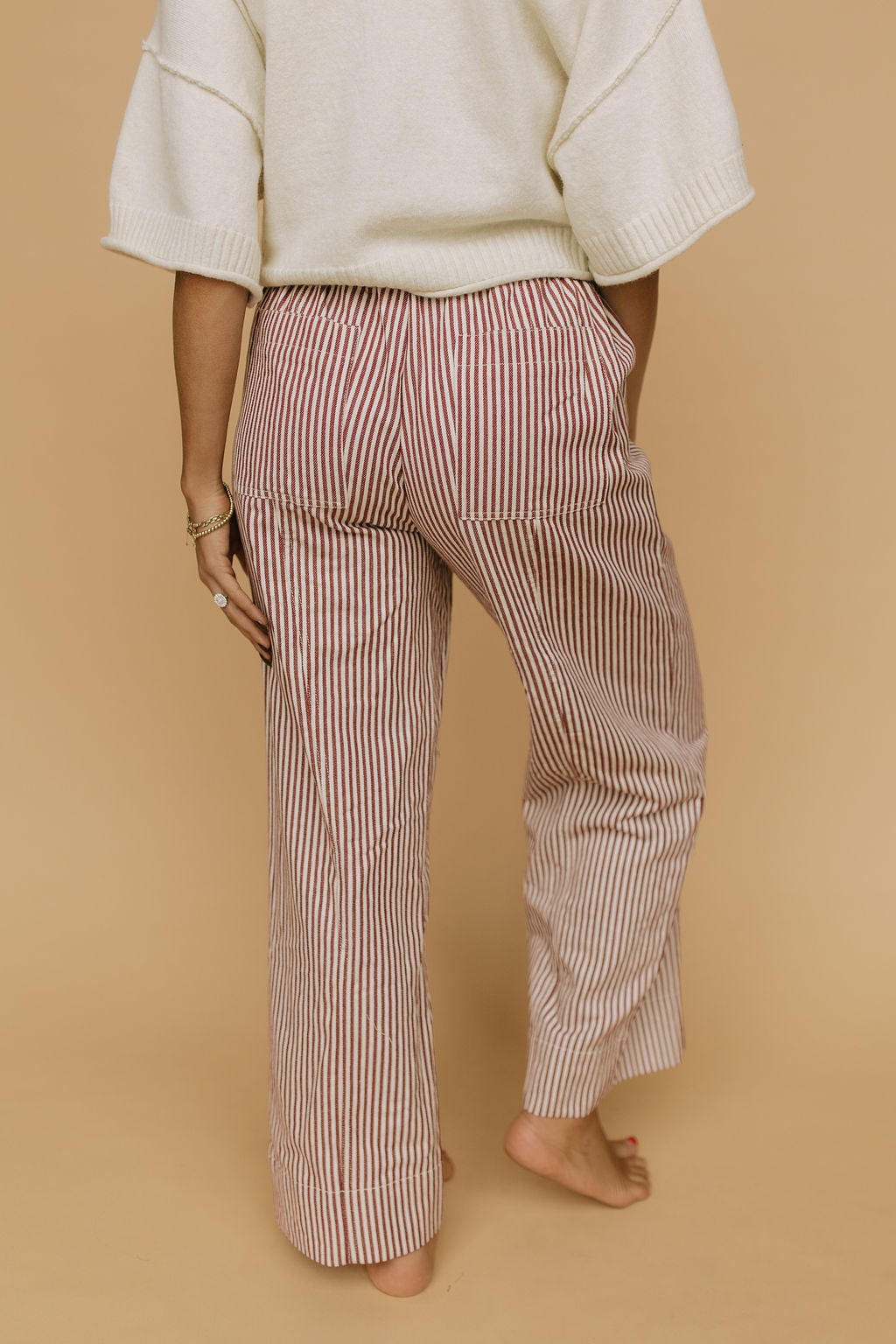 Hollis Stripe Pants in Red