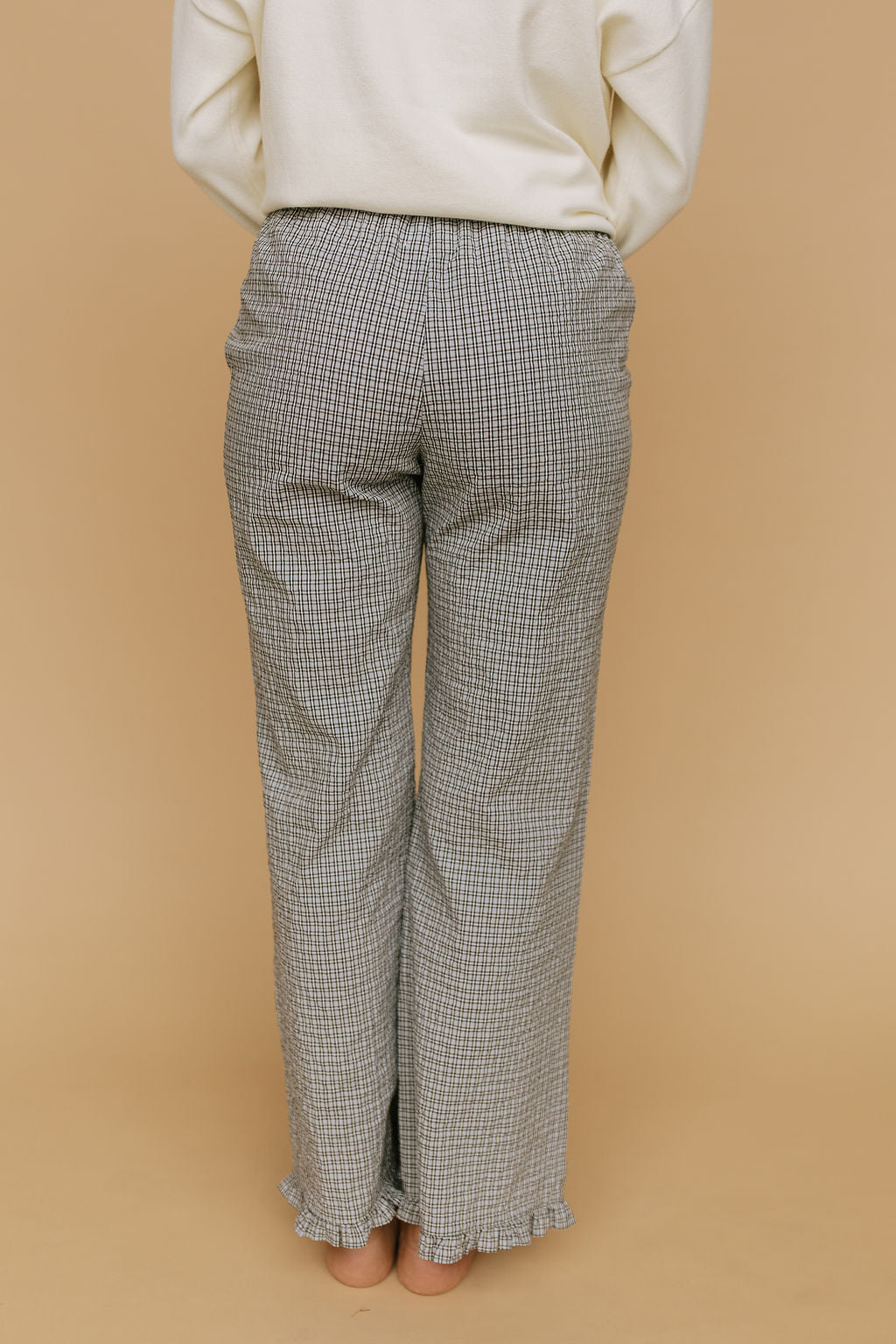 Sophie Plaid Ruffle Pants in Blue