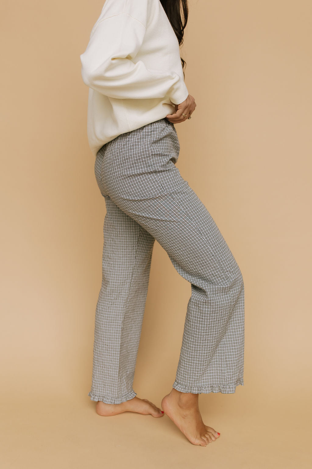 Sophie Plaid Ruffle Pants in Blue Secondary image