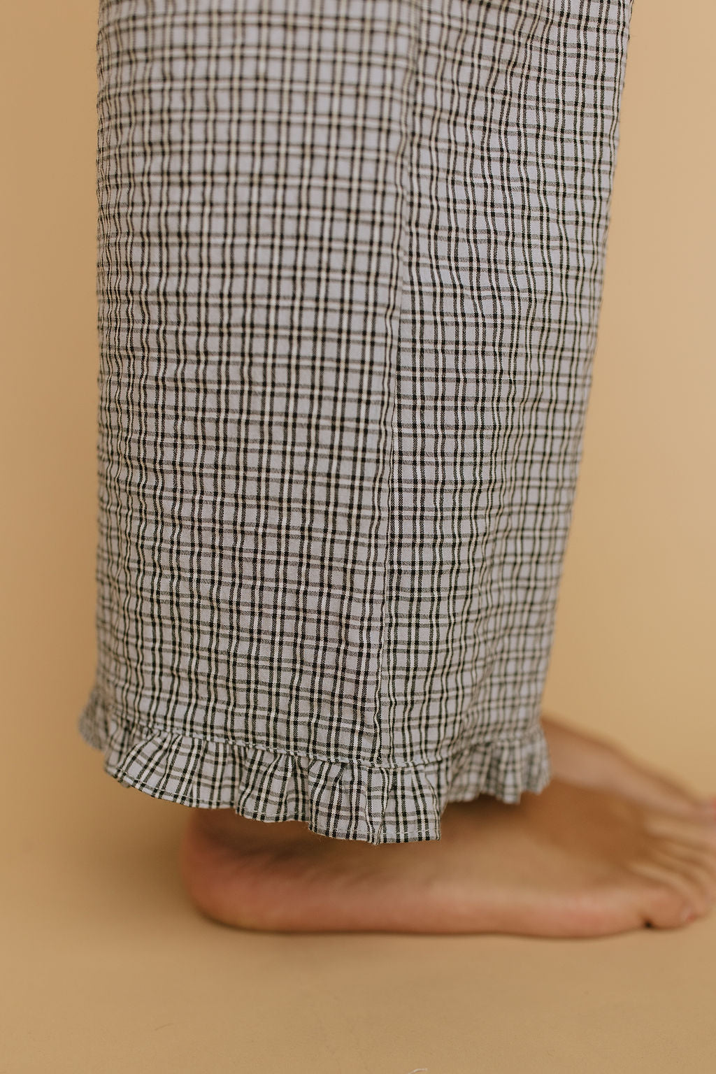 Sophie Plaid Ruffle Pants in Blue