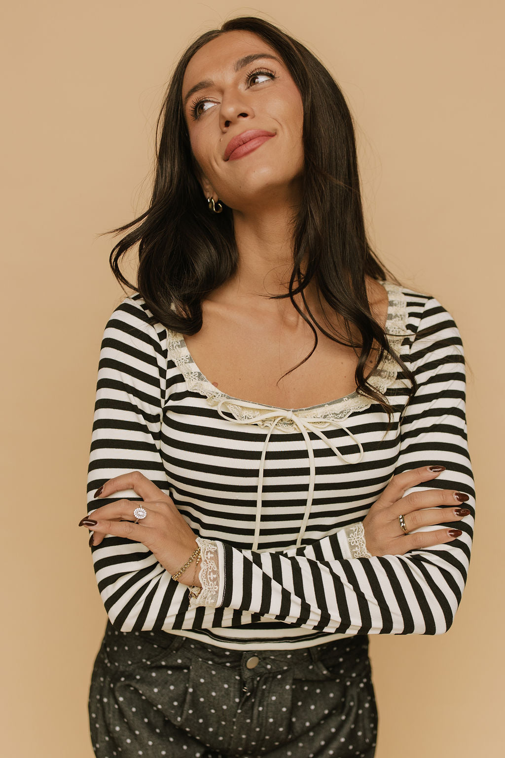 FINAL SALE - Sailor Stripe Long Sleeve in Black Secondary image