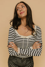 FINAL SALE - Sailor Stripe Long Sleeve in Black