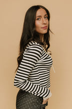 FINAL SALE - Sailor Stripe Long Sleeve in Black