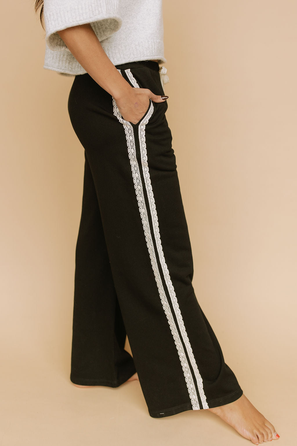 Lacy Days Sweatpants in Black Main image
