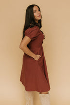 Shelby Gingham Midi in Brick