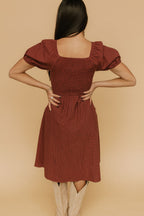 Shelby Gingham Midi in Brick