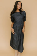 Denim Dot Dress in Blue