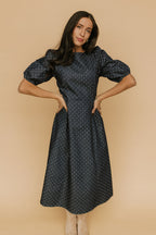 Denim Dot Dress in Blue