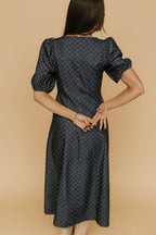 Denim Dot Dress in Blue