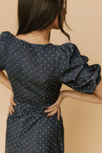 Denim Dot Dress in Blue