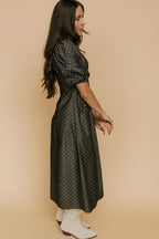 Denim Dot Dress in Black