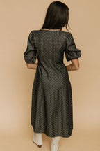 Denim Dot Dress in Black