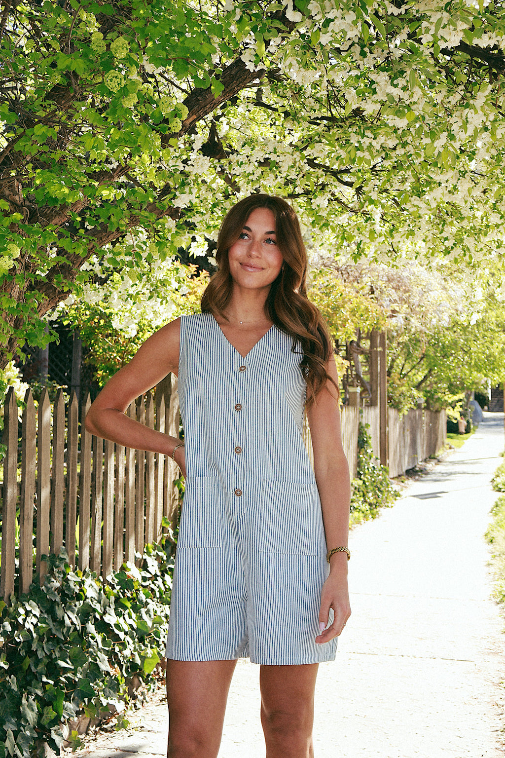 Newport Pinstripe Romper