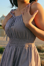Georgia Gingham Dress in Charcoal