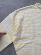 FINAL SALE - FLAWED Stripe Piper Cardigan in Butter - Large
