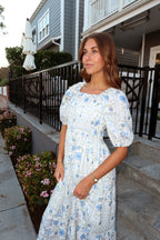Delft Bloom Smocked Midi