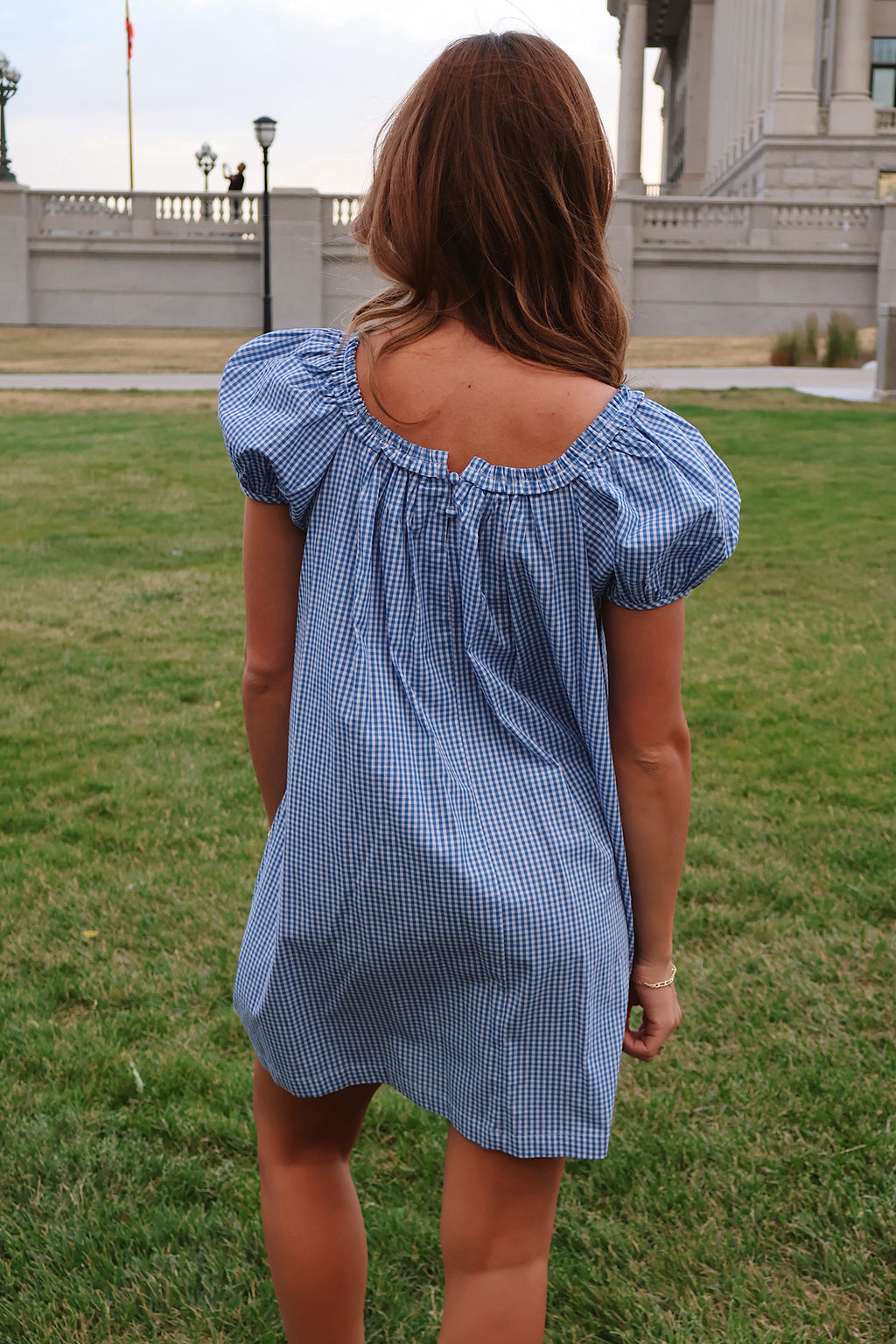 Teddy Gingham Ruffle Dress