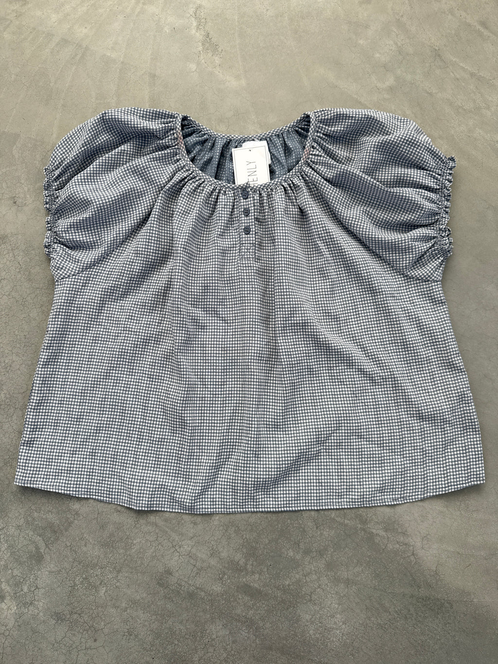 FINAL SALE - FLAWED Delaney Gingham Blouse - Large