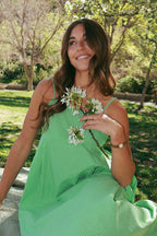 Alice Gingham Midi in Apple Green